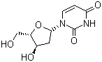 结构式 CAS# 951-78-0, 2'-脱氧尿苷; 2'-脱氧尿甙; 2'-脱氧尿嘧啶核苷