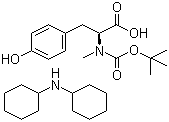 structure of CAS# 95105-25-2, N-tert-Butoxycarbonyl-N-methyl-L-tyrosine dicyclohexylamine salt