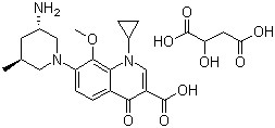 7-[(3S,5S)-3-Amino-5-methyl-1-piperidinyl]-1-cyclopropyl-1,4-dihydro-8-methoxy-4-oxo-3-quinolinecarboxylic acid with 2-hydroxybutanedioic acid molecular structure (CAS 951163-60-3)