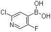 structure of CAS# 951677-47-7, (2-Chloro-5-fluoropyridin-4-yl)boronic acid