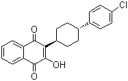 structure of CAS# 95233-18-4, Atovaquone;2-(trans-4-(4-Chlorophenyl)cyclohexyl)-3-hydroxy-1,4-naphthalenedione