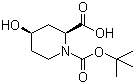 结构式 CAS# 955016-25-8, (2S,4R)-4-羟基哌啶-1,2-二羧酸 1-叔丁酯
