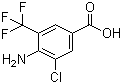 4-Amino-3-chloro-5-(trifluoromethyl)benzoic acid molecular structure (CAS 95656-52-3)
