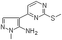 结构式 CAS# 956721-98-5, 1-甲基-4-[2-(甲硫基)-4-嘧啶基]-1H-吡唑-5-胺