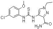 4-[[[(5-Chloro-2-methoxyphenyl)amino]thioxomethyl]amino]-1-ethyl-1H-pyrazole-3-carboxamide molecular structure (CAS 957485-64-2)