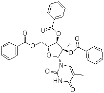 5-Methyl-2'-C-methyluridine 2',3',5'-tribenzoate molecular structure (CAS 957535-53-4)