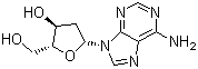 结构式 CAS# 958-09-8, 2'-脱氧腺苷; 2'-脱氧腺甙