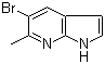 结构式 CAS# 958358-00-4, 5-溴-6-甲基-1H-吡咯并[2,3-b]吡啶
