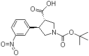 (3S,4R)-1-Boc-4-(3-nitrophenyl)pyrrolidine-3-carboxylic acid molecular structure (CAS 959577-50-5)