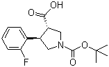(3S,4R)-1-Boc-4-(2-fluorophenyl)pyrrolidine-3-carboxylic acid molecular structure (CAS 959581-02-3)