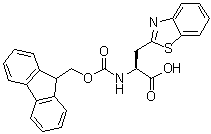 (alphaS)-alpha-[[(9H-Fluoren-9-ylmethoxy)carbonyl]amino]-2-benzothiazolepropanoic acid molecular structure (CAS 959583-56-3)