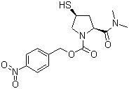 结构式 CAS# 96034-64-9, (2S,4S)-2-(二甲基氨基甲酰)-4-巯基-1-(对硝基苄氧基甲酰)-1-吡咯烷; 美罗配南侧链