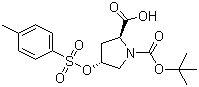 (2S,4R)-4-[[(4-Methylphenyl)sulfonyl]oxy]-1,2-pyrrolidinedicarboxylic acid 1-(tert-butyl) ester molecular structure (CAS 96314-28-2)
