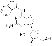 2-Amino-N-(2,3-dihydro-1H-inden-1-yl)adenosine molecular structure (CAS 96323-22-7)