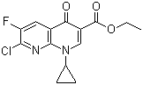 structure of CAS# 96568-07-9, Ethyl 1-Cyclopropyl-7-chloro-6-fluoro-1,4-dihydro-4-oxo-1,8-naphthylridine carboxylate