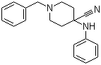 结构式 CAS# 968-86-5, 4-苯胺基-1-苄基-4-氰基哌啶
