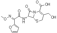 (6R,7R)-7-[[(2E)-2-(2-Furanyl)-2-(methoxyimino)acetyl]amino]-3-(hydroxymethyl)-8-oxo-5-thia-1-azabicyclo[4.2.0]oct-2-ene-2-carboxylic acid molecular structure (CAS 97170-19-9)