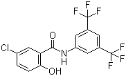 structure of CAS# 978-62-1, IMD 0354;N-[3,5-Bis(trifluoromethyl)phenyl]-5-chloro-2-hydroxybenzamide