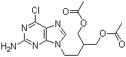 结构式 CAS# 97845-60-8, 9-(4-乙酰氧基-3-乙酰氧甲基丁基)-2-氨基-6-氯嘌呤