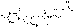 structure of CAS# 98179-10-3, 5'-Thymidylic acid mono(4-nitrophenyl) ester monosodium salt