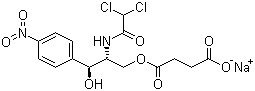 structure of CAS# 982-57-0, Chloramphenicol sodium succinate;Sodium 4-[(2R,3R)-2-[(2,2-dichloroacetyl)amino]-3-hydroxy-3-(4-nitrophenyl)propoxy]-4-oxobutanoate