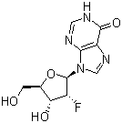 9-(2-Deoxy-2-fluoro-beta-D-arabinofuranosyl)-1,9-dihydro-6H-purin-6-one molecular structure (CAS 98983-40-5)