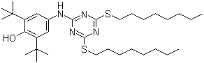 2,4-Bis(octylthio)-6-(4-hydroxy-3,5-di-tert-butylanilino)-1,3,5-triazine molecular structure (CAS 991-84-4)