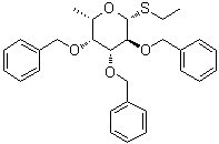 structure of CAS# 99409-34-4, Ethyl 2,3,4-tri-O-benzyl-1-thio-beta-L-fucopyranoside;1-S-2,3,4-Tri-O-benzyl-1-thiofucopyranoside