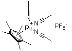 Tris(acetonitrile)(eta5-pentamethylcyclopentadienyl)ruthenium hexafluorophosphate molecular structure (CAS 99604-67-8)