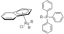 Chloro(indenyl)bis(triphenylphosphine)ruthenium(II) molecular structure (CAS 99897-61-7)
